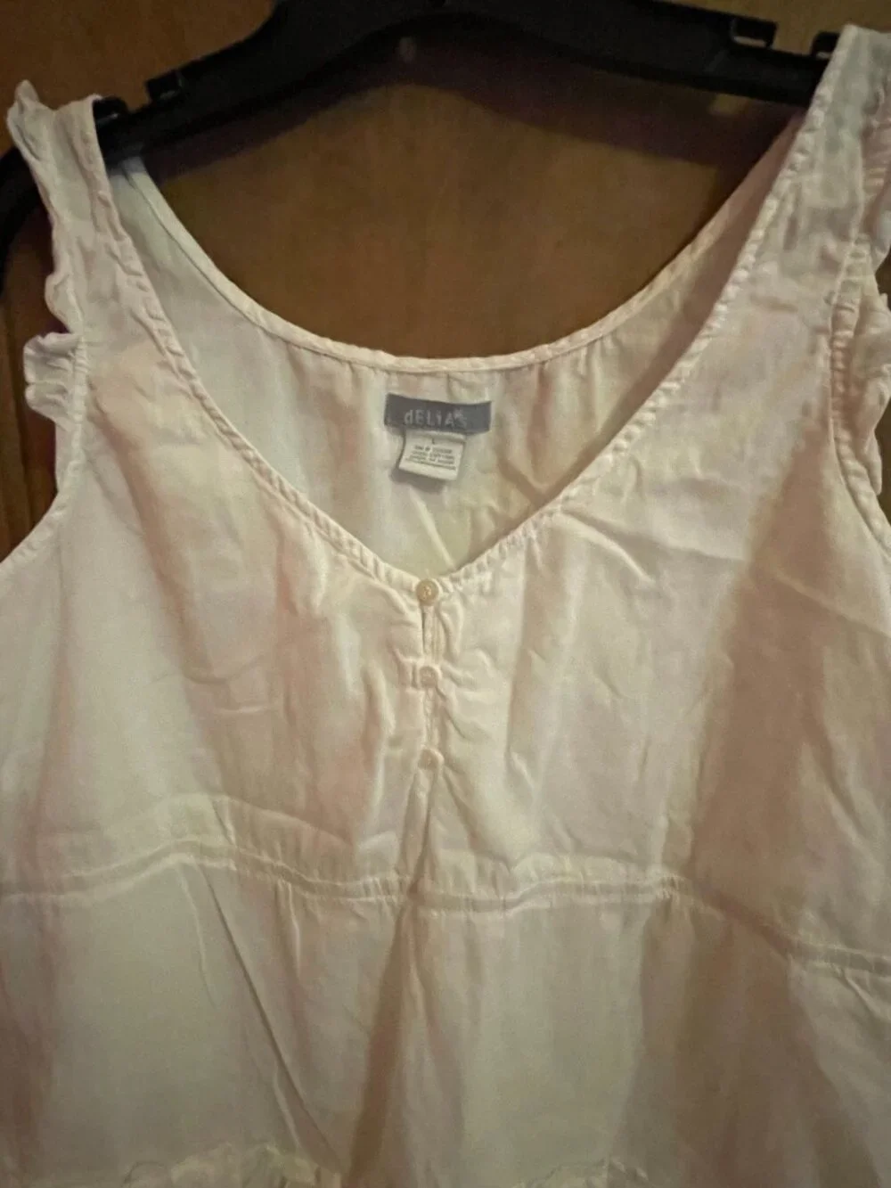 Beautiful White Delia's All Cotton Frilly Summer Baby Doll Style Top!! Women's L - Picture 16 of 16